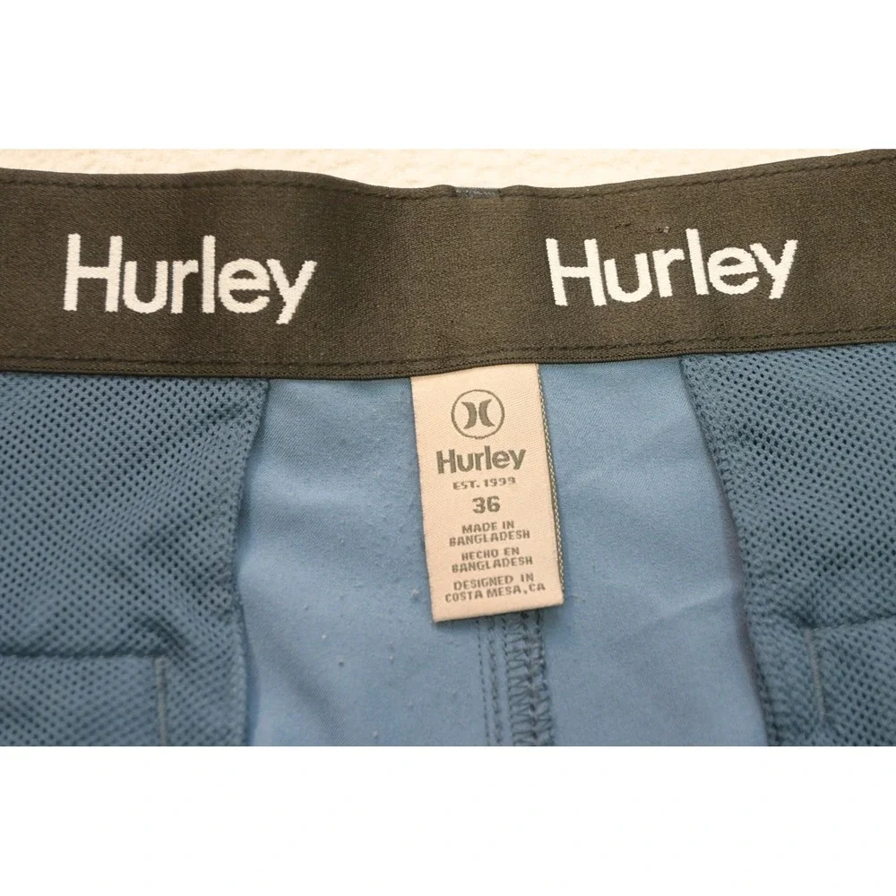 Hurley Hybrid Walk Shorts Mens 36 Blue Golf Athletic Zip Pocket Performance